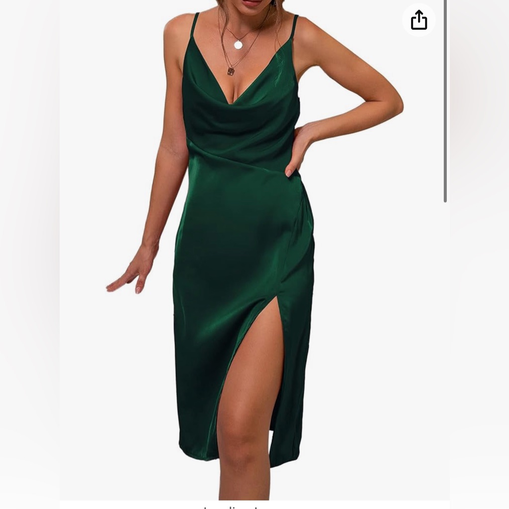 Satin Cowl Neck Dress